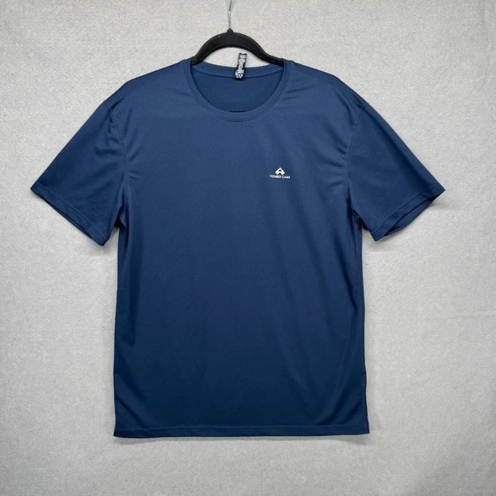 Pioneer Camp Mens Shirt Size M Navy Performance Crew‎ Neck Short Sleeve Hiking